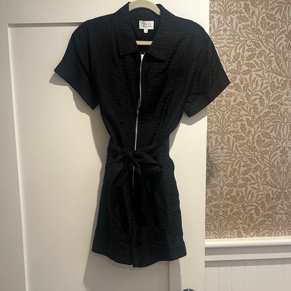 NWT Tanya Taylor Black lightweight Short Sleeve Romper
